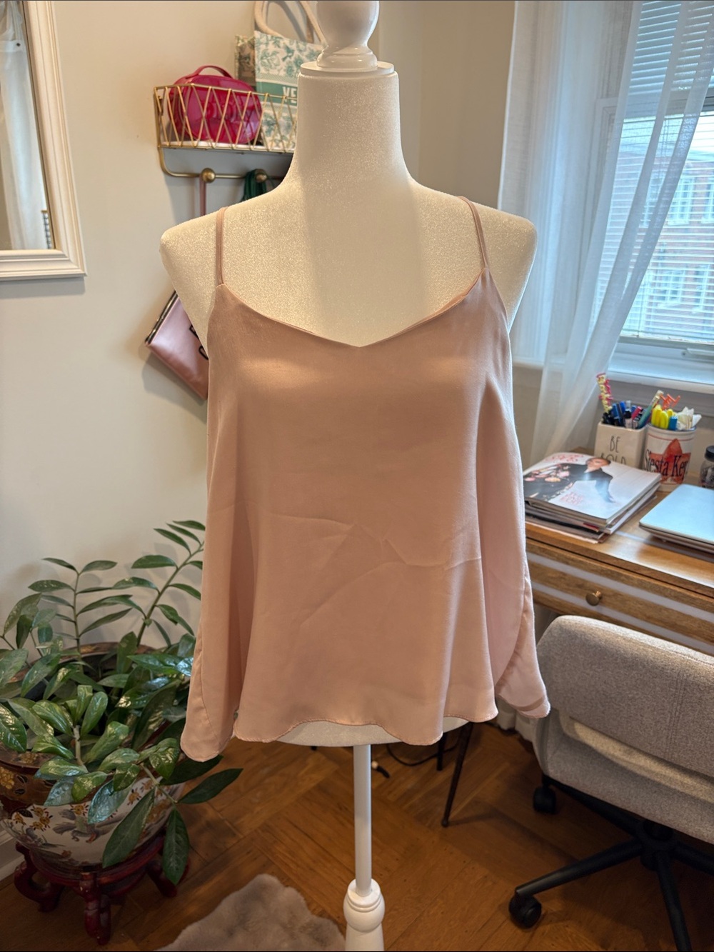 Ark & Co Dusty Rose Satin Spaghetti-Strap Cami